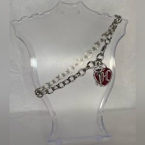 NEW Initial “H” Heart & Key Adjustable Charm Bracelet Fashion Silver-Tone